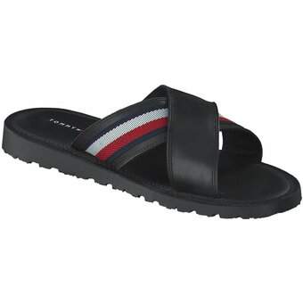 Tommy Hilfiger Criss Cross Pantolette in schwarz