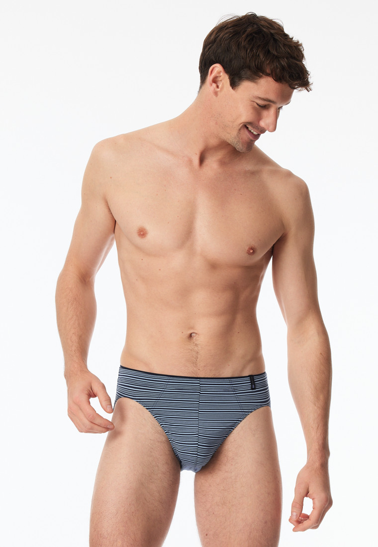 Supermini Modal Streifen blaugrau - Long Life Soft