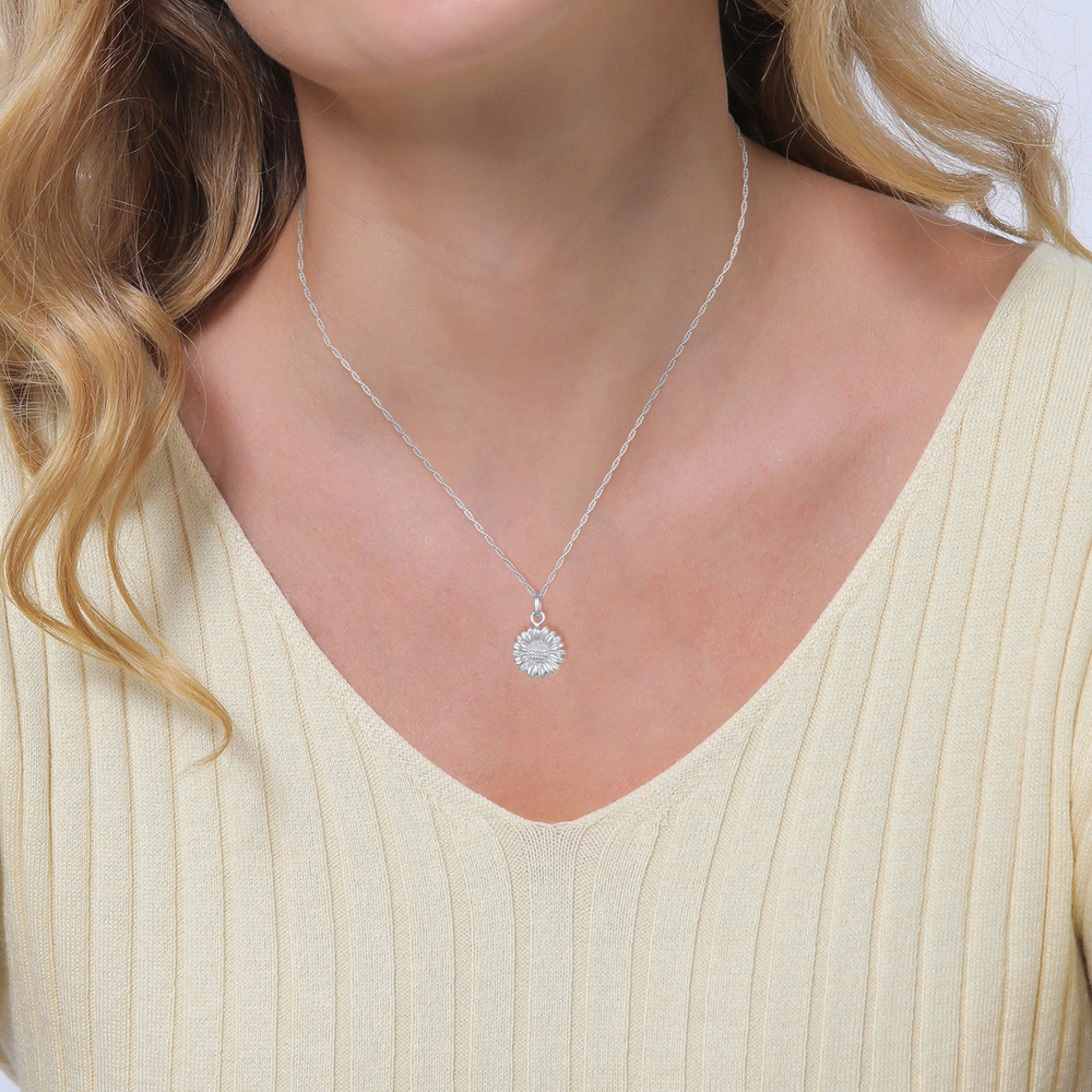 Elli Elli Collier Femmes Pendentif Marguerite été boho en argent sterling 925 Bijoux