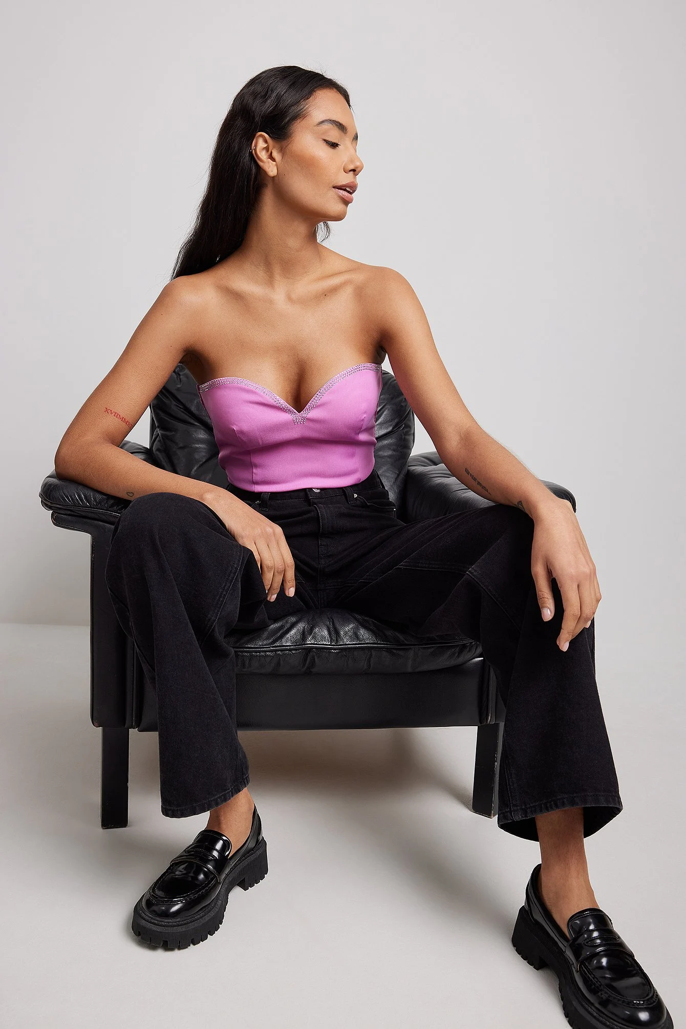 Crop-Top mit Strassdetail