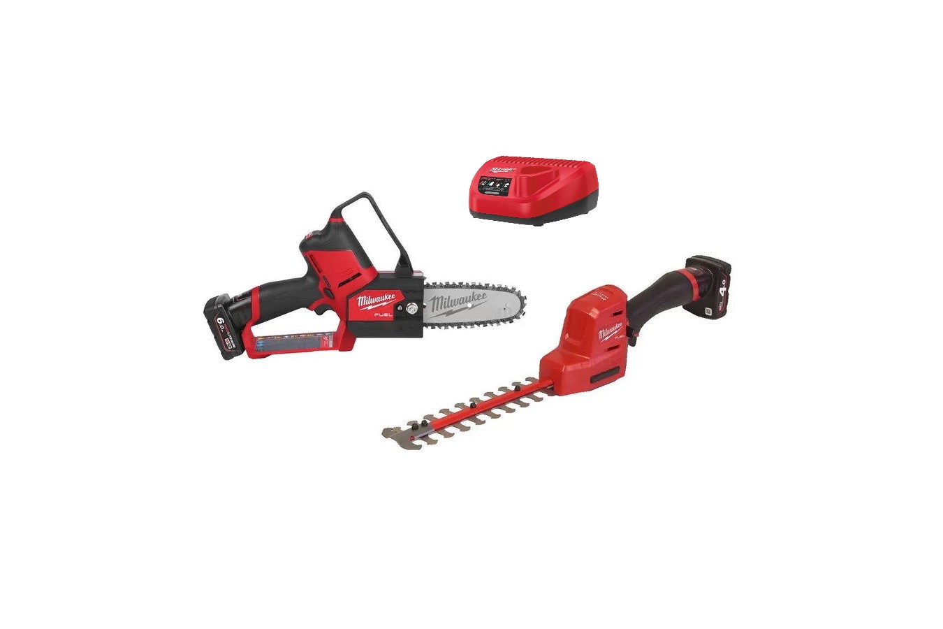 Ensemble combiné Milwaukee 4933493208 M12 FPP2OP2-642 12 V 4,0/6,0 Ah Li-Ion - Sécateur M12 FHS + Taille-haie M12 FHT20 4933493208