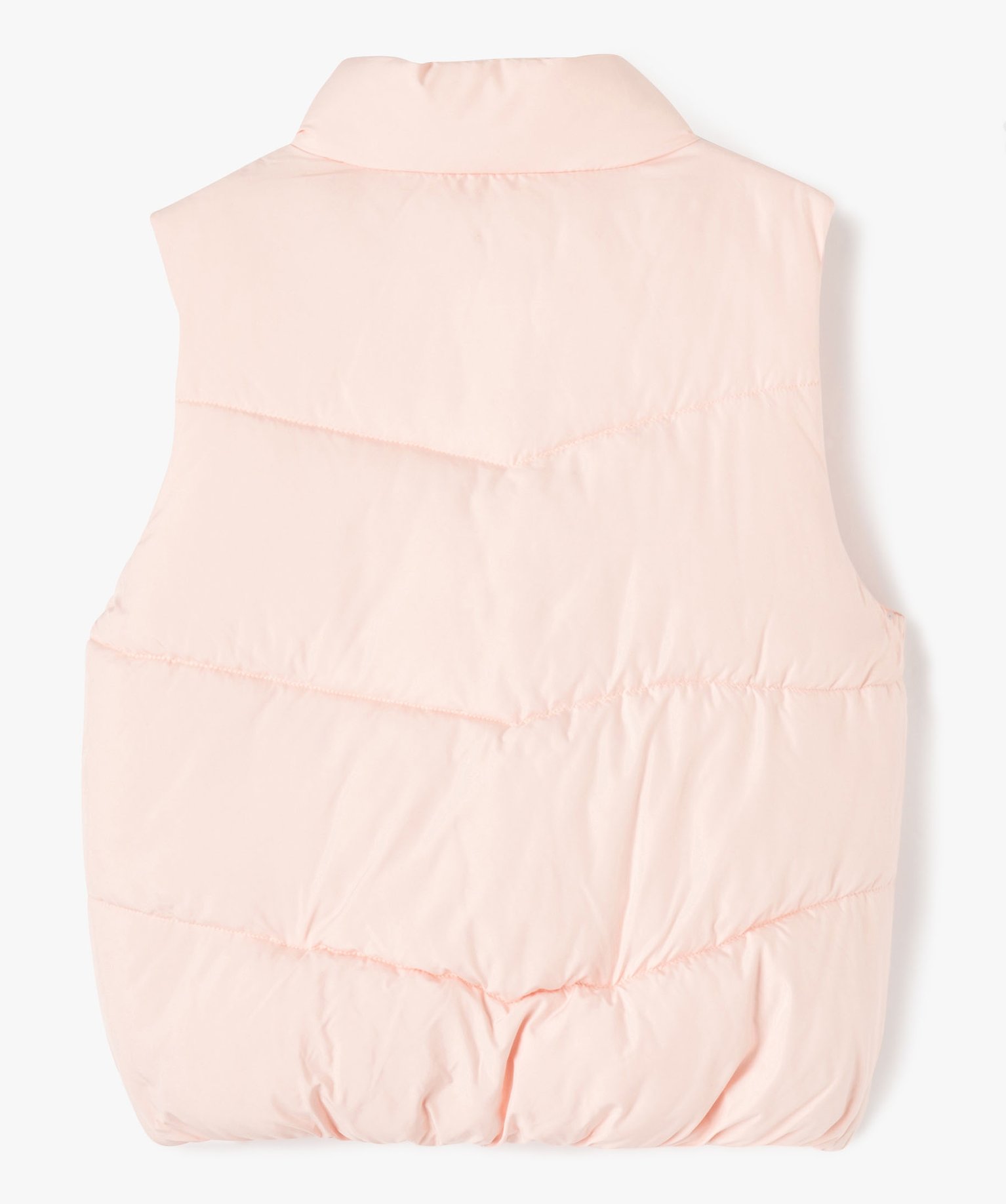 Blouson fille sans manches en matière matelassée déperlante rose | GEMO