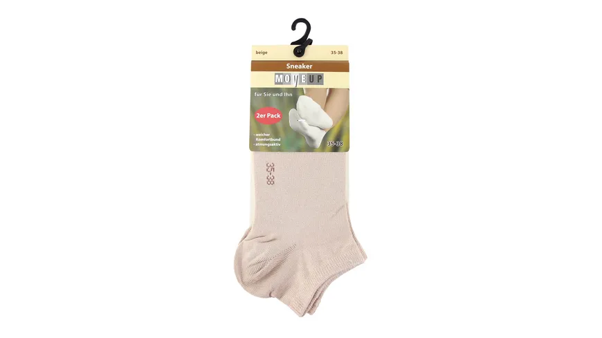 MOVE UP Unisex Sneaker Socken Viskose 2er Pack beige