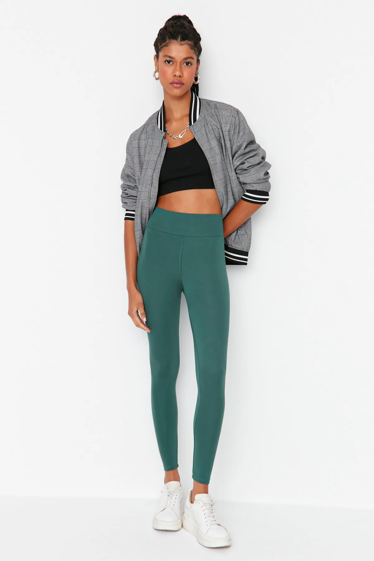 Trendyol Collection  Leggings - Grün - Hoher Bund