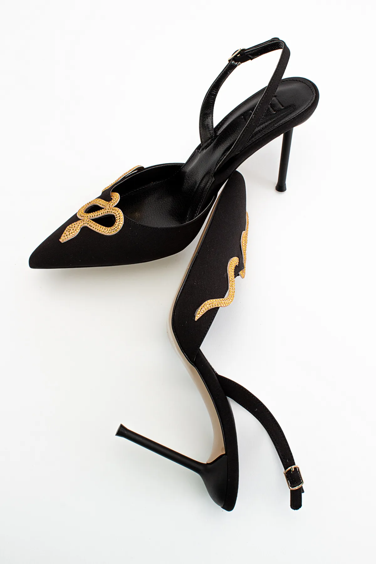 LuviShoes  Molpo Schwarze Damenschuhe mit Absatz