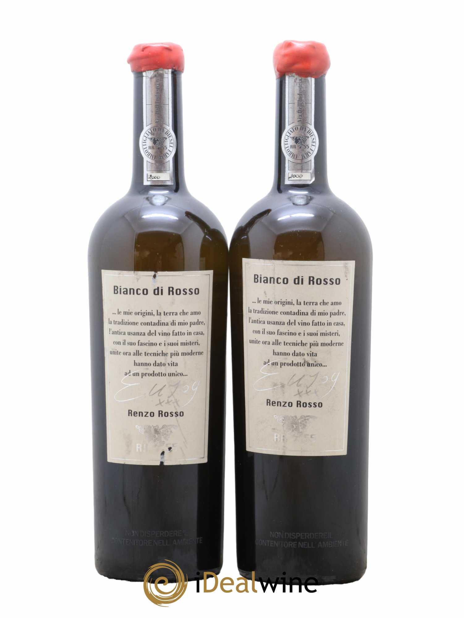 Italie Chardonnay Bianco di Rosso Renzo Rosso 2000 - Lot de 2 Bouteilles