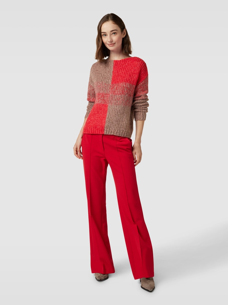 Strickpullover in Two-Tone-Machart in altrosa