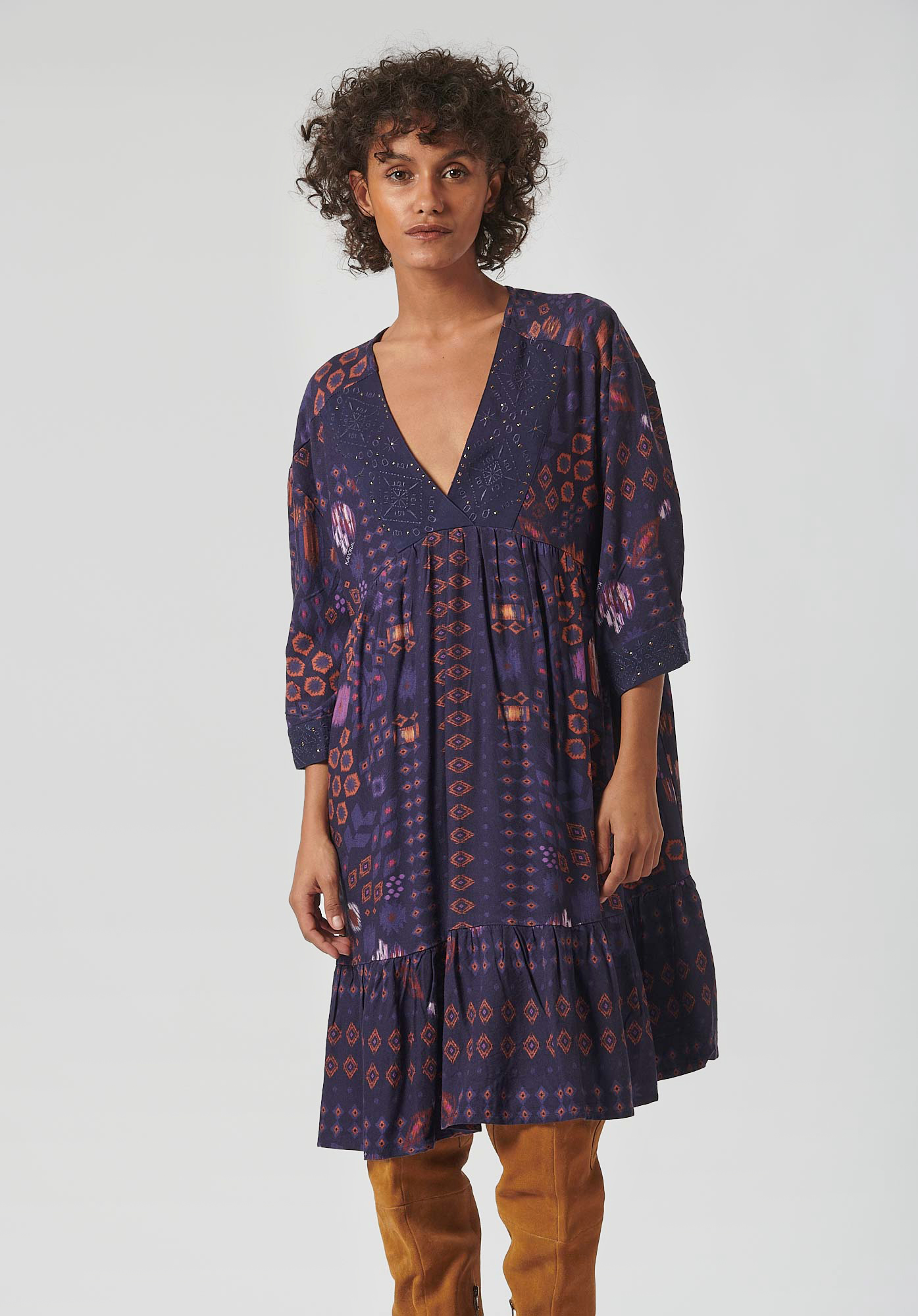 BILOR  Robe imprimé aztèque femme