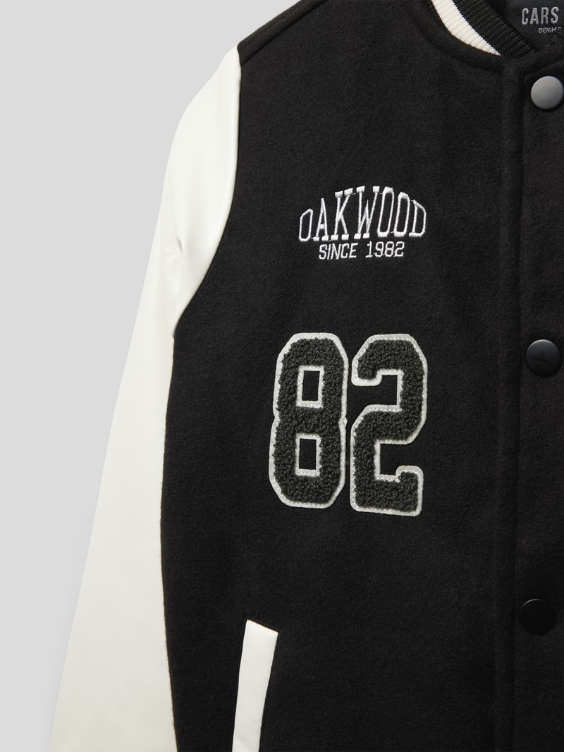 College-Jacke mit Two-Tone-Machart Modell 'Aaron' in schwarz