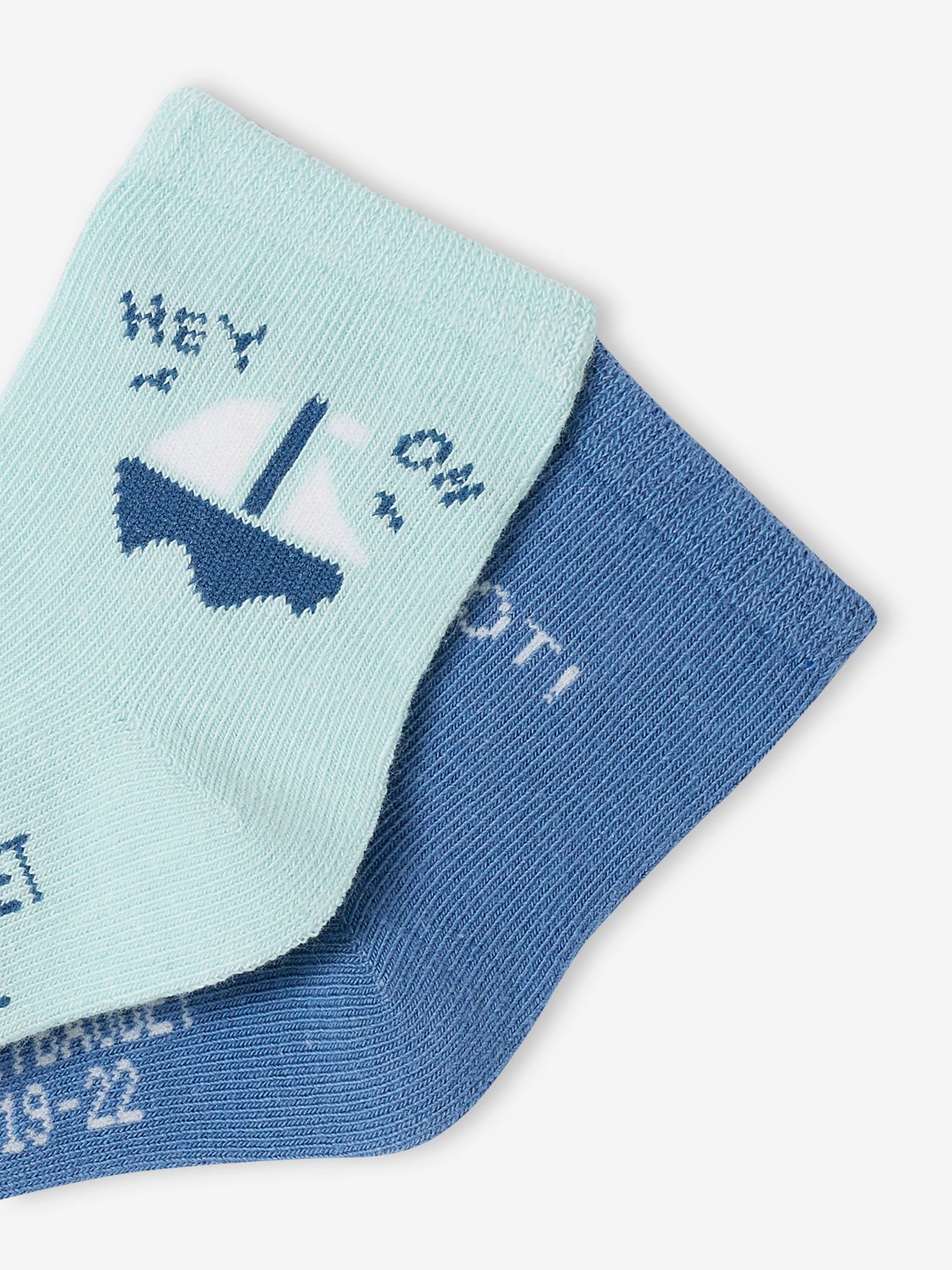 Vertbaudet 2er-Pack Jungen Baby Socken Oeko-Tex - blau