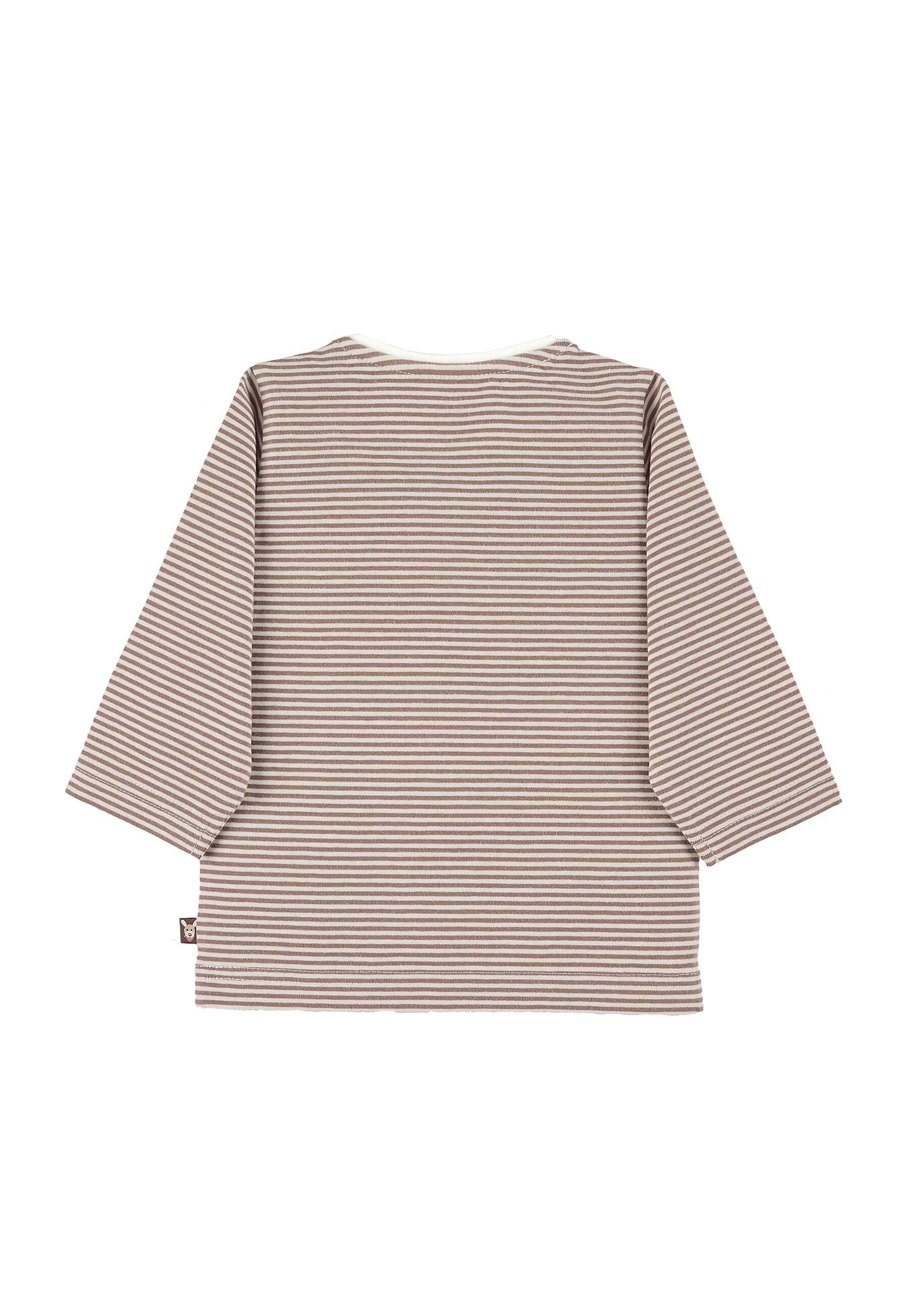 GOTS Langarm-Shirt Esel Emmi Stickerei, gestreift