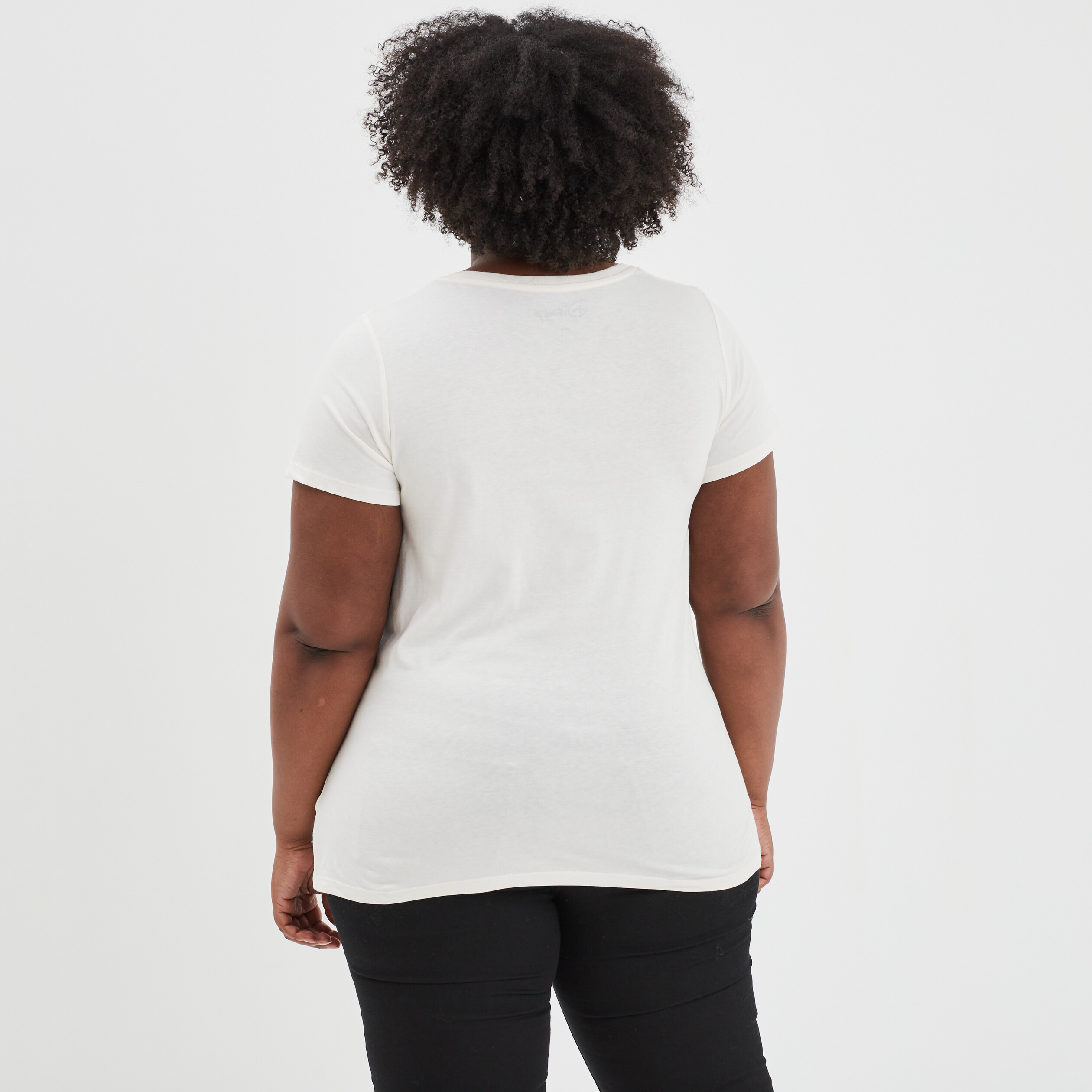 T-shirt manches courtes coton Stitch rose pastel femme grande taille | La Halle