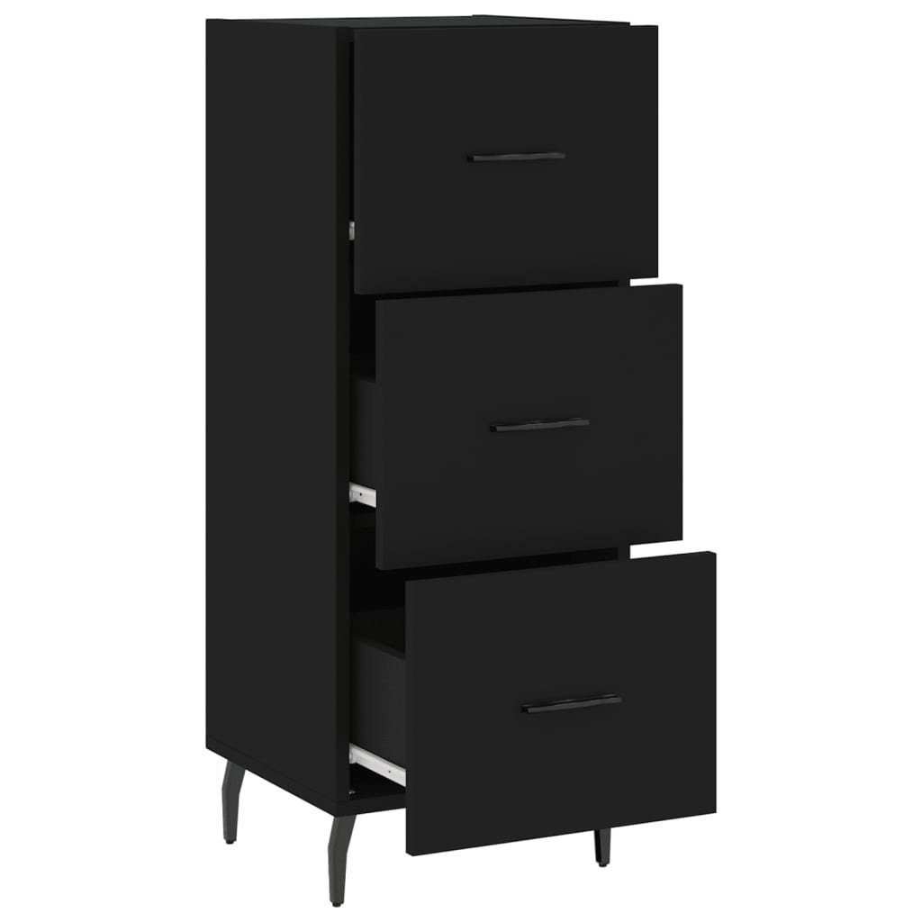 vidaXL Sideboard Sideboard Schwarz 34,5x34x90 cm Holzwerkstoff (1 St)