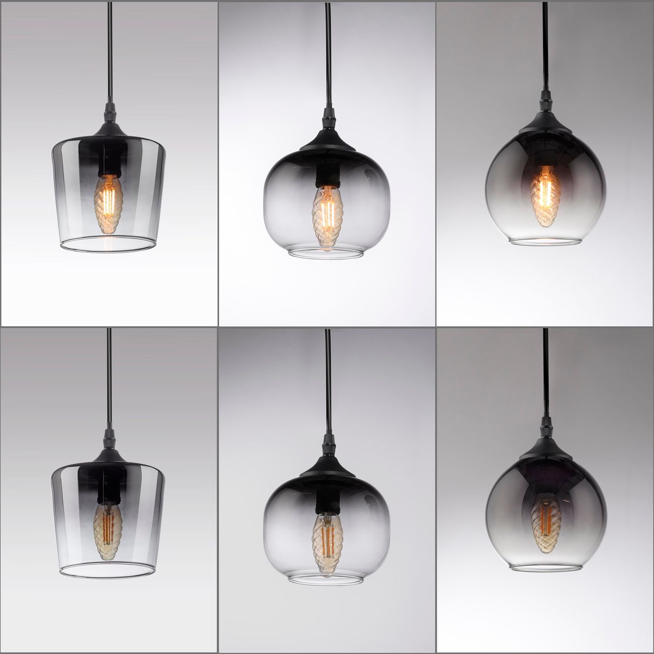 JUST LIGHT Pendelleuchte GREEN ZEA, 3x E14/25 Watt max., rauchfarbene Gläser, Holz-natur