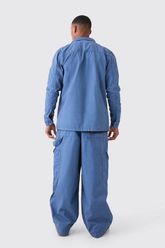 Langärmliges Twill Hemd mit Reißverschluss
