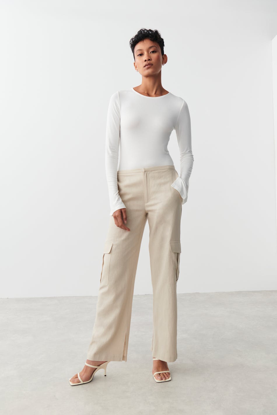Sanna linen blend cargo trousers