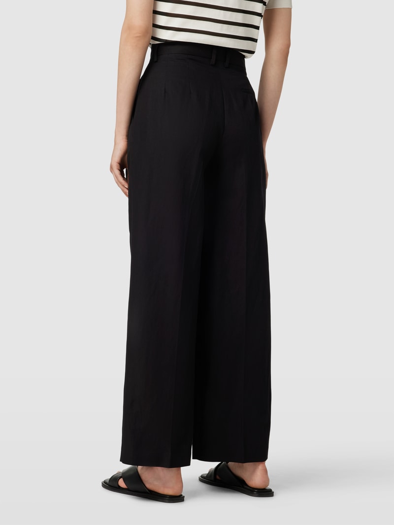 Stoffhose mit Bundfalten Modell 'BIEL' in schwarz