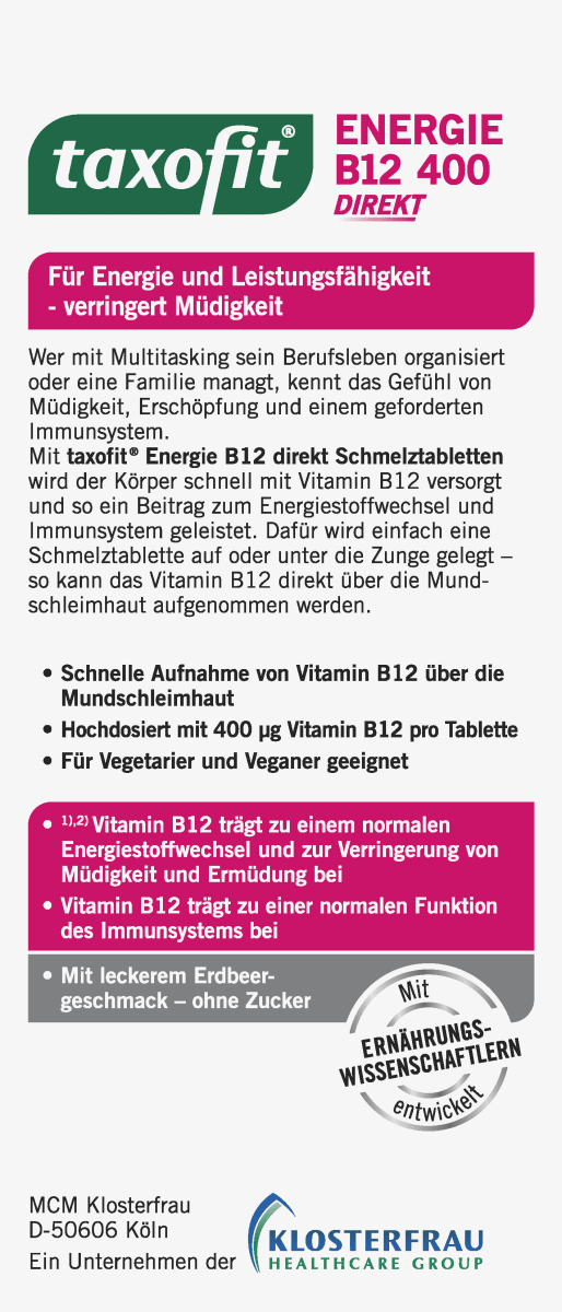 Vitamin B12 Energie Schmelztabletten 30 St, 4,5 g