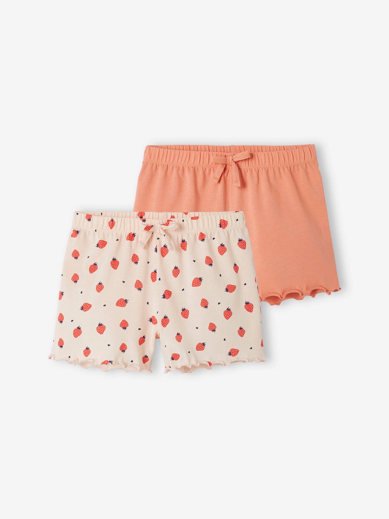 Vertbaudet 2er-Pack Mädchen Schlafshorts - rosa