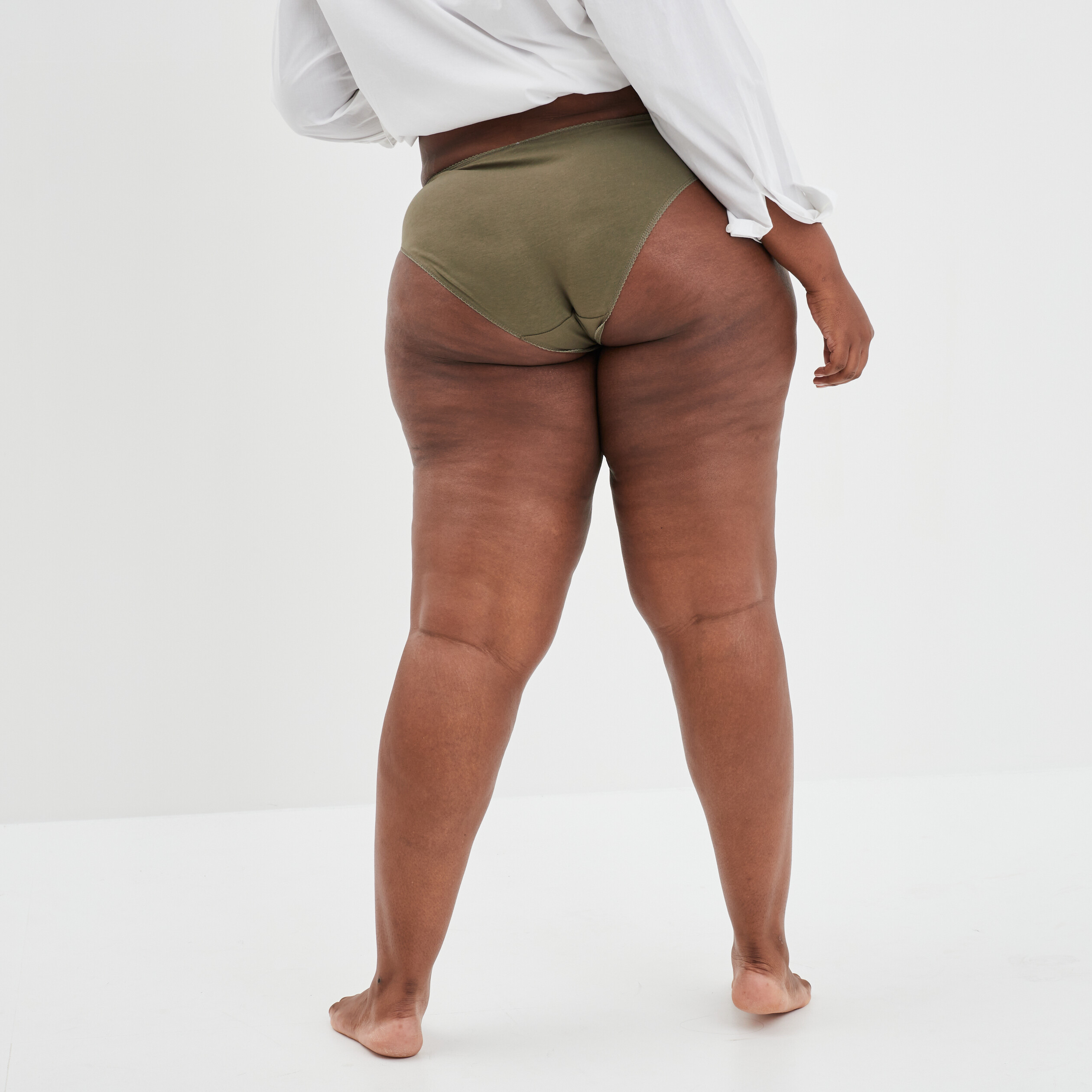 Culotte empiècements dentelle vert kaki femme grande taille | La Halle
