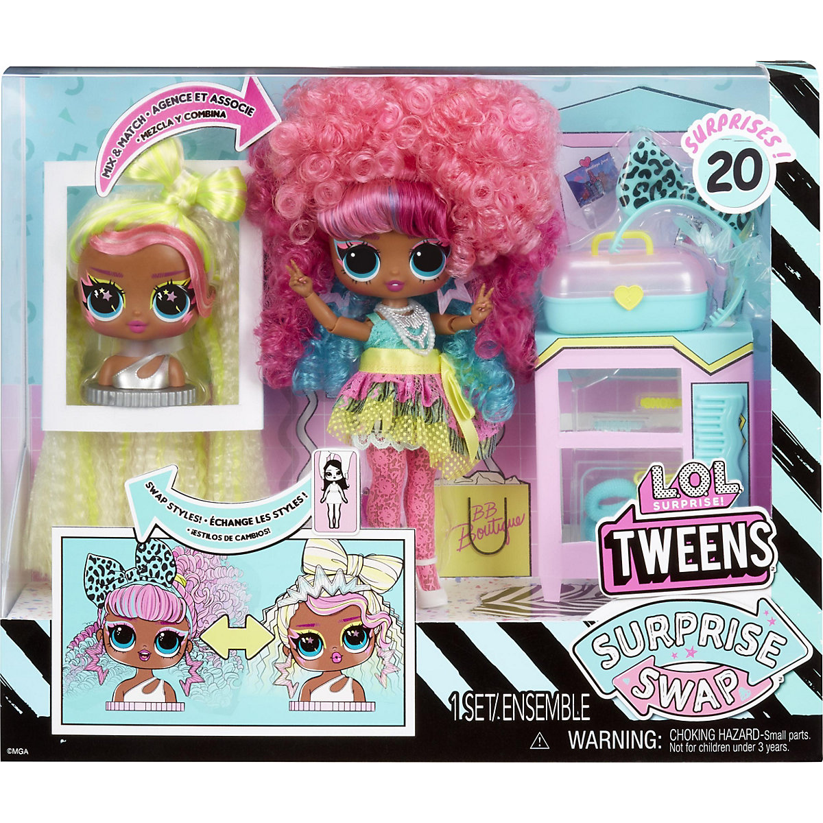L.O.L. Surprise Tweens Surprise Swap Fashion Puppe Serie 1- Curls-2- Crimps Cora