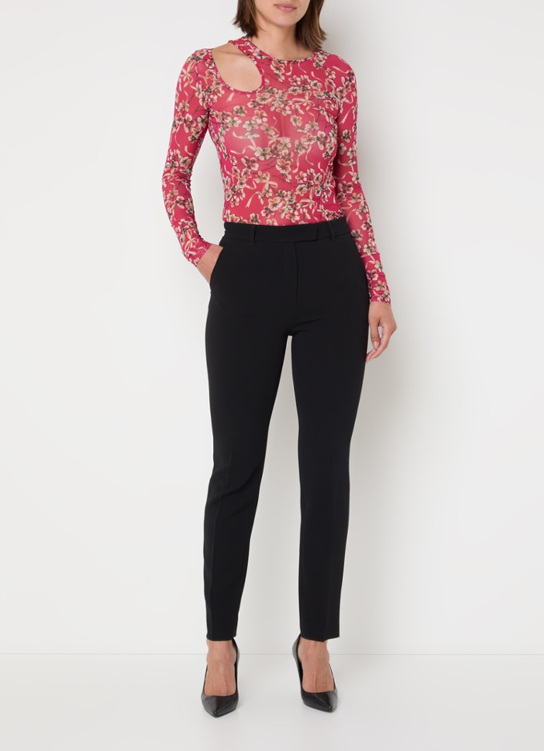 HUGO BOSS Damecia semi-transparent mesh top with cut-out detail