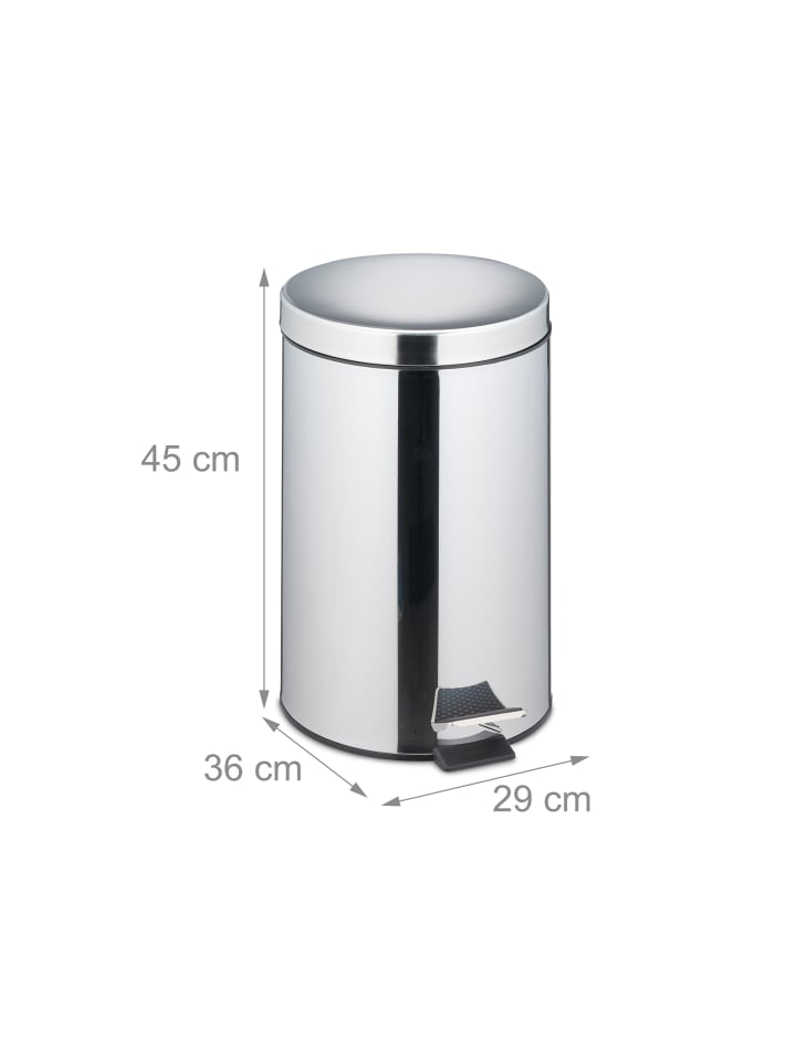 relaxdays Mülleimer in Silber - 20 Liter günstig kaufen onesize