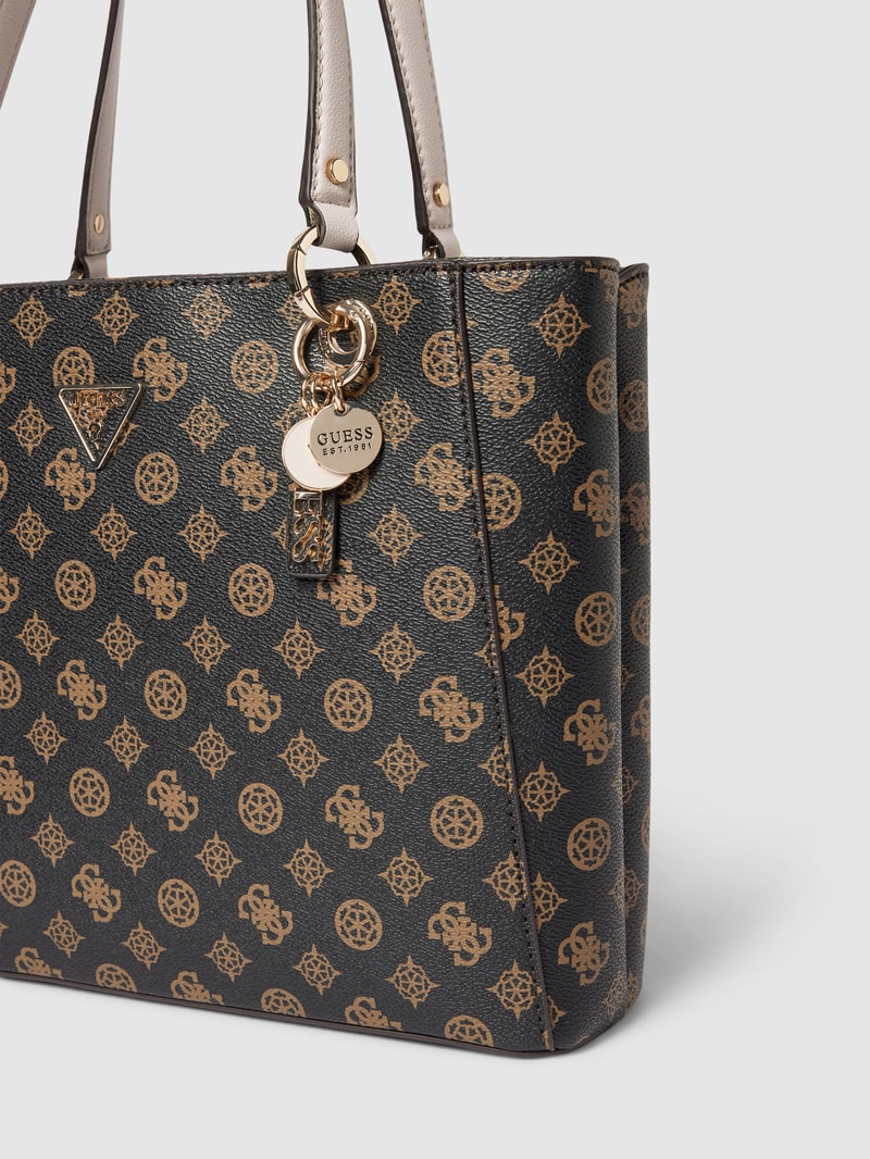 Shopper mit Allover-Print Modell 'NOELLE' in mittelbraun