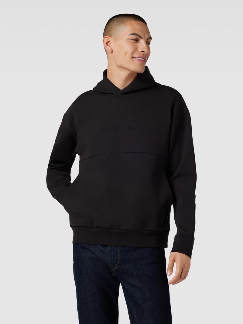 Hoodie mit Logo-Print Modell 'COMFORT' in schwarz
