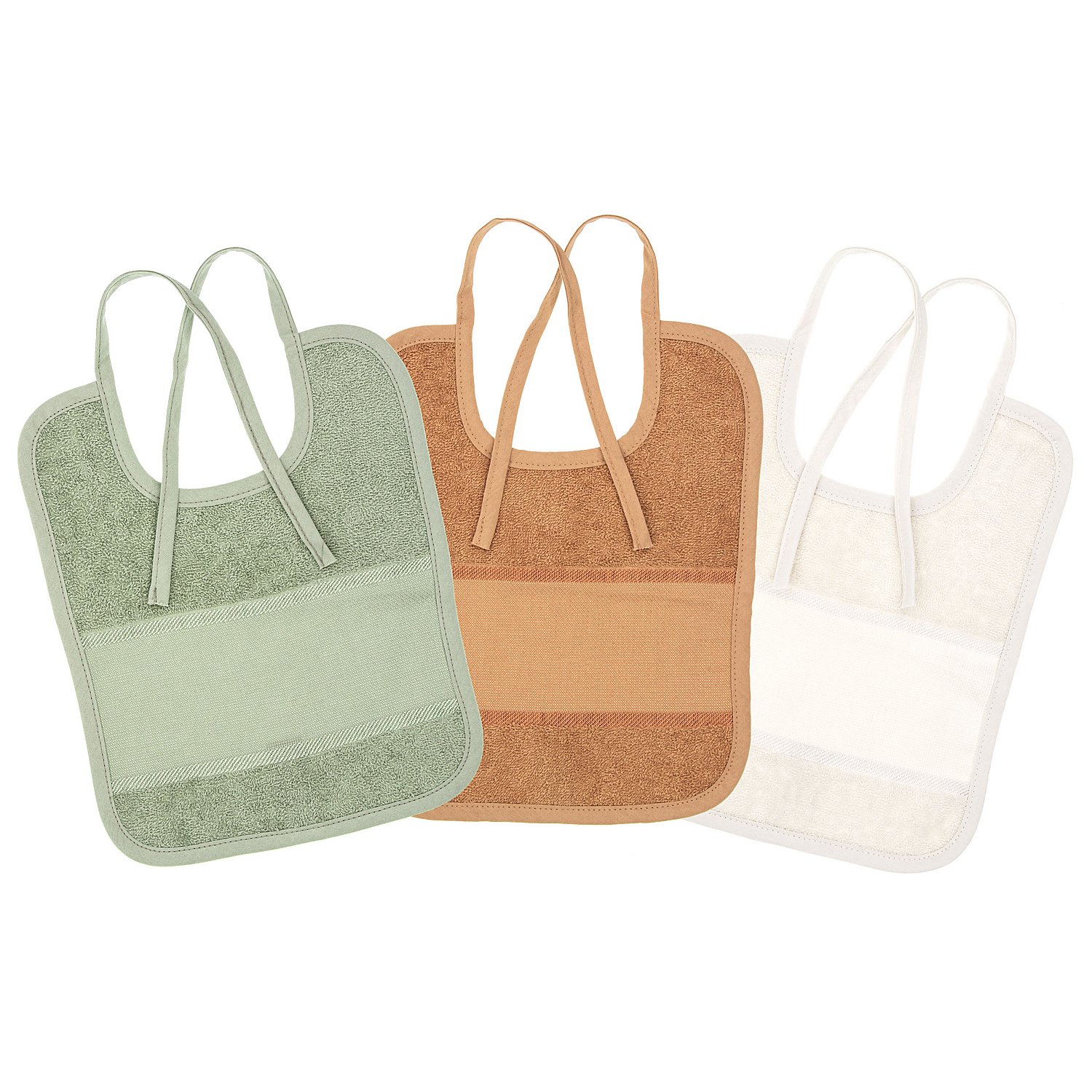 buttinette Sticklätzchen 3er-Pack, salbei/hellbraun/natur