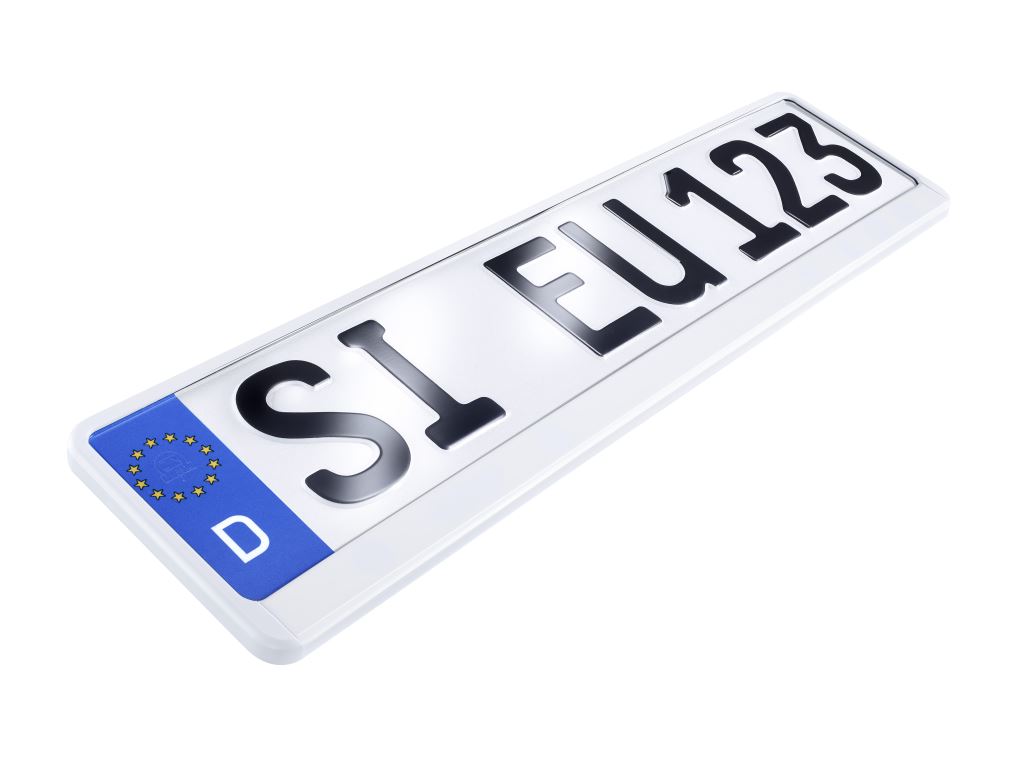 ALUTEC Kennzeichenhalter Erucarat "Trend-White-Design", 1 Stück - ATU
