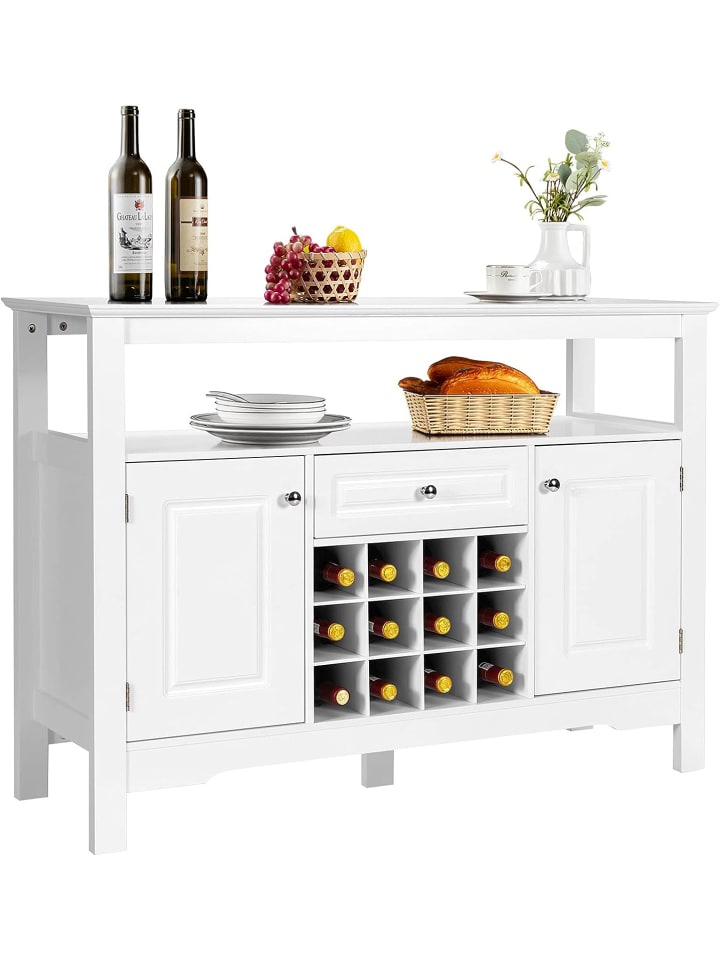 COSTWAY Sideboard mit Weinregal in Weiß günstig kaufen onesize