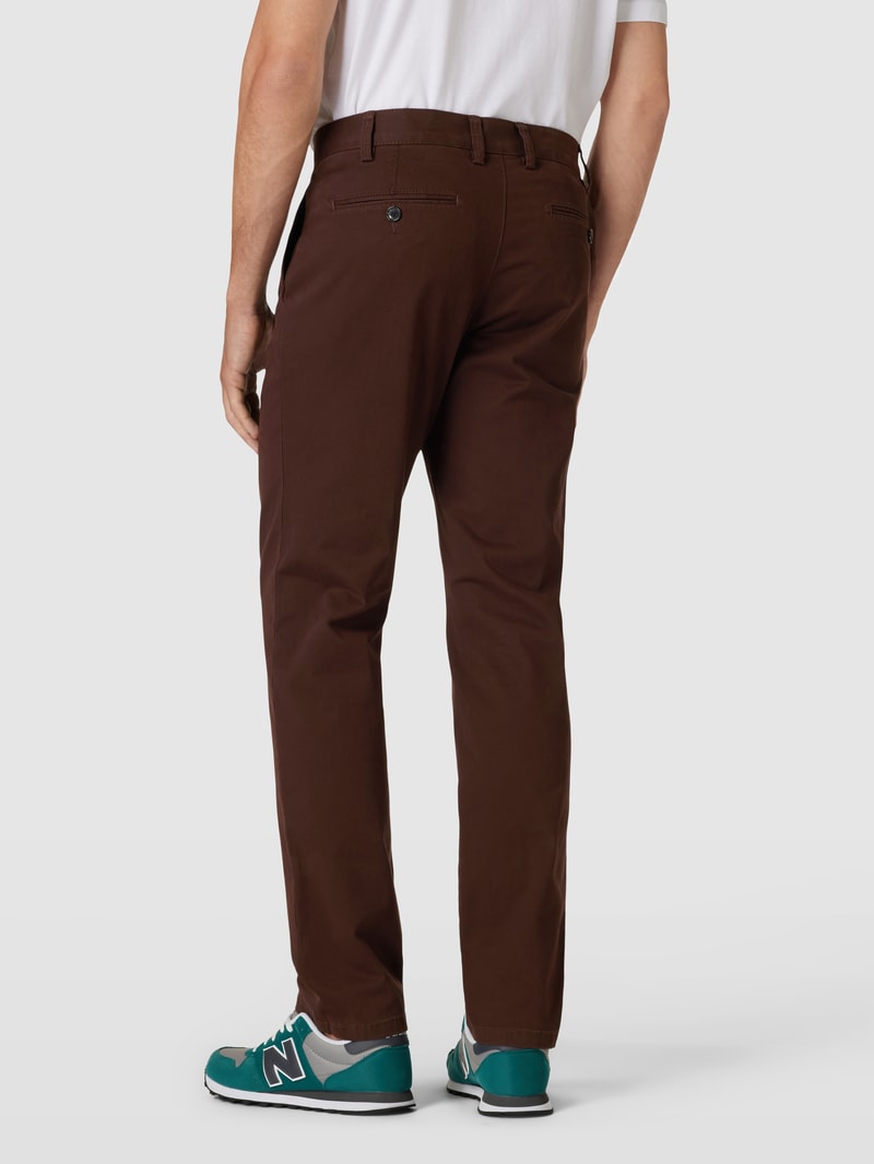 Chino mit französischen Eingrifftaschen in dunkelbraun