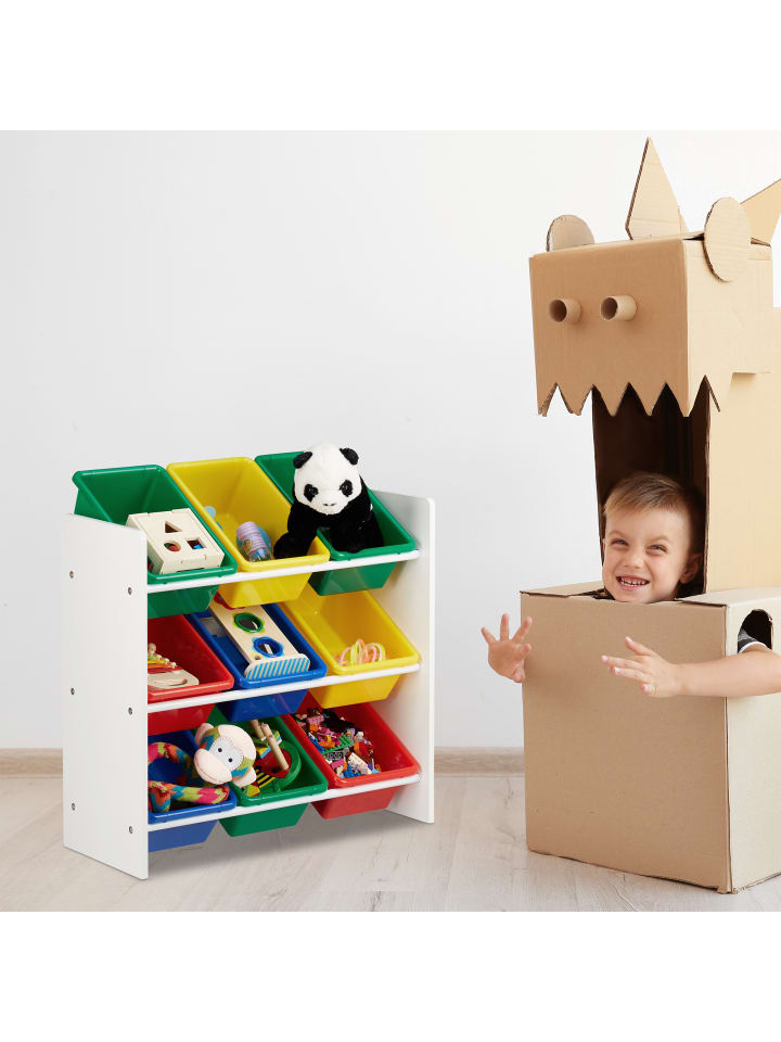 relaxdays Kinderregal mit Boxen in Bunt - (B)86 x (H)88 x (T)31 cm günstig kaufen onesize