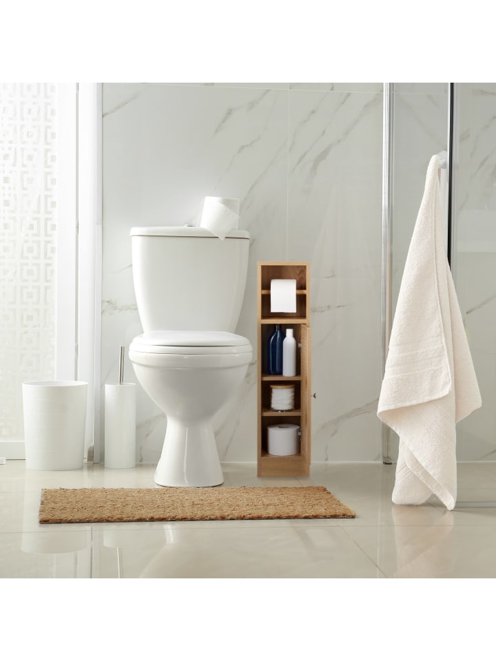 relaxdays Toilettenpapierhalter in Braun - (B)20,5 x (H)80 x (T)21 cm günstig kaufen onesize
