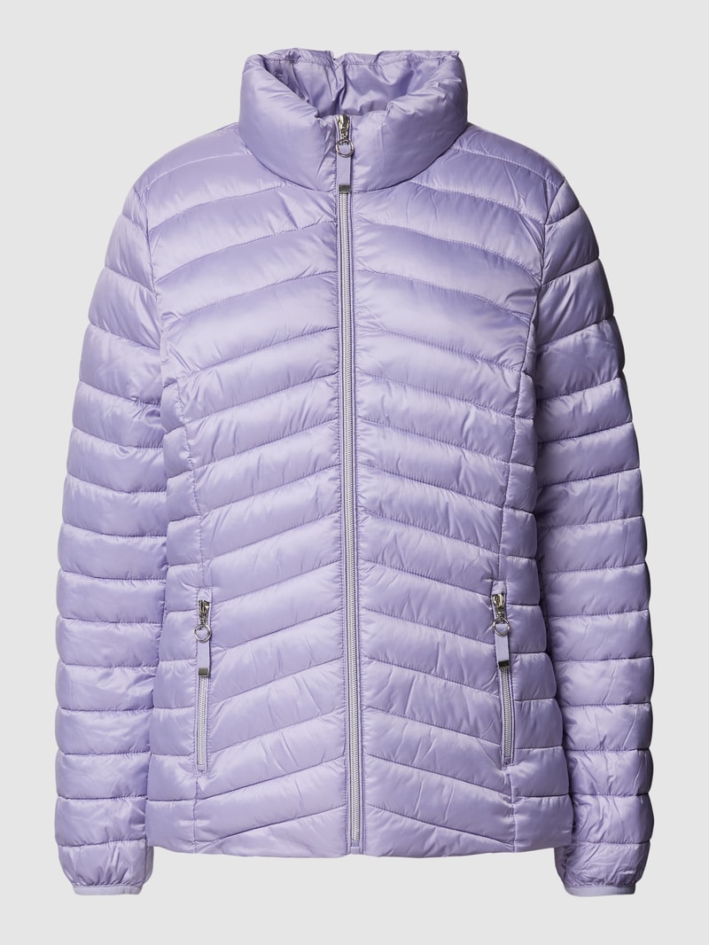 Steppjacke mit Stehkragen in lavendel