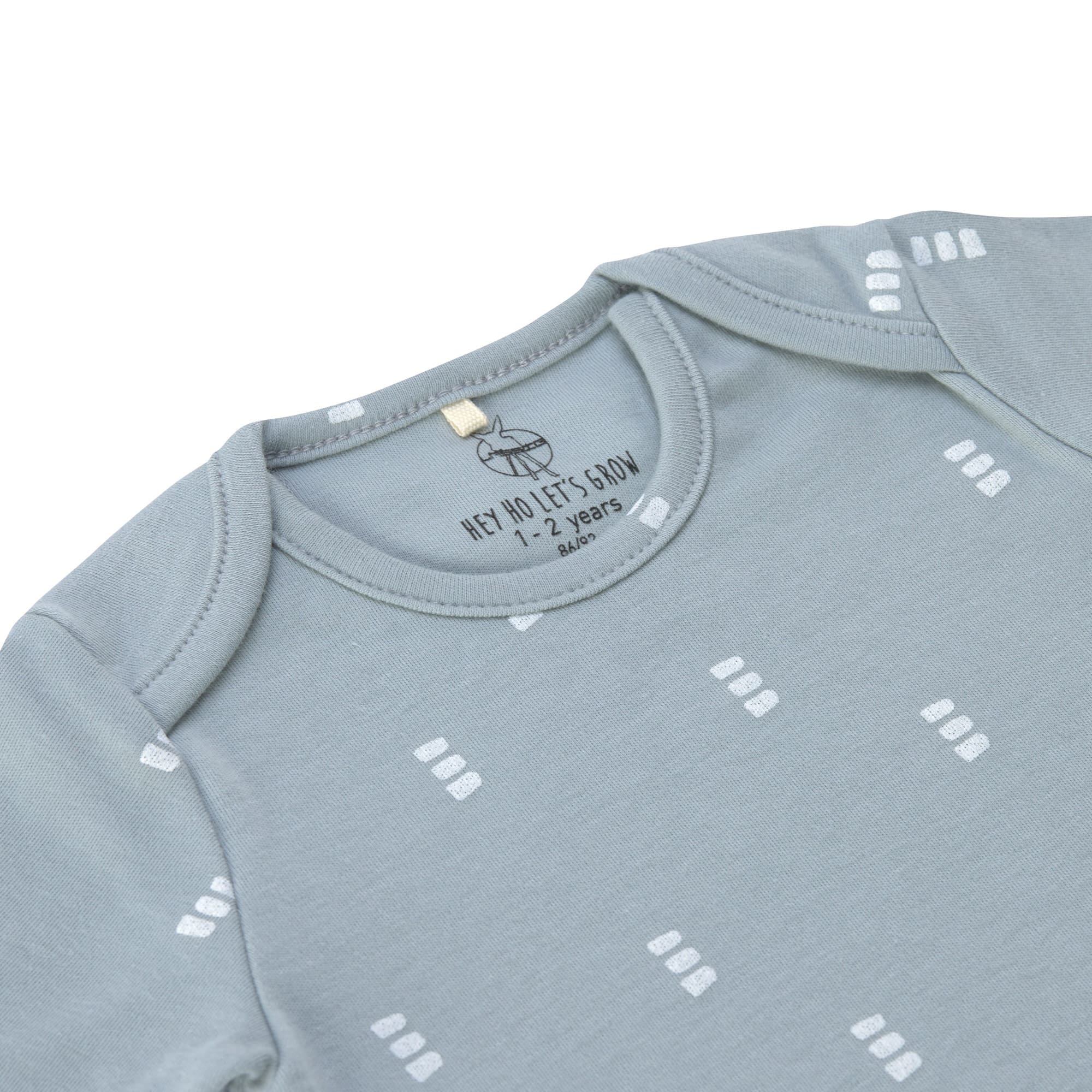 Baby Body langarm - Bio Baumwolle, Blocks, Hellblau