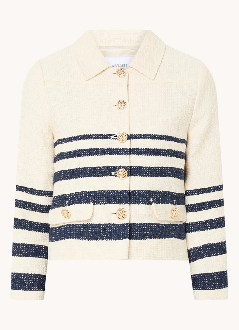 Chaqueta corta de tweed Bellmer de LKBennett con bolsillos con solapa.