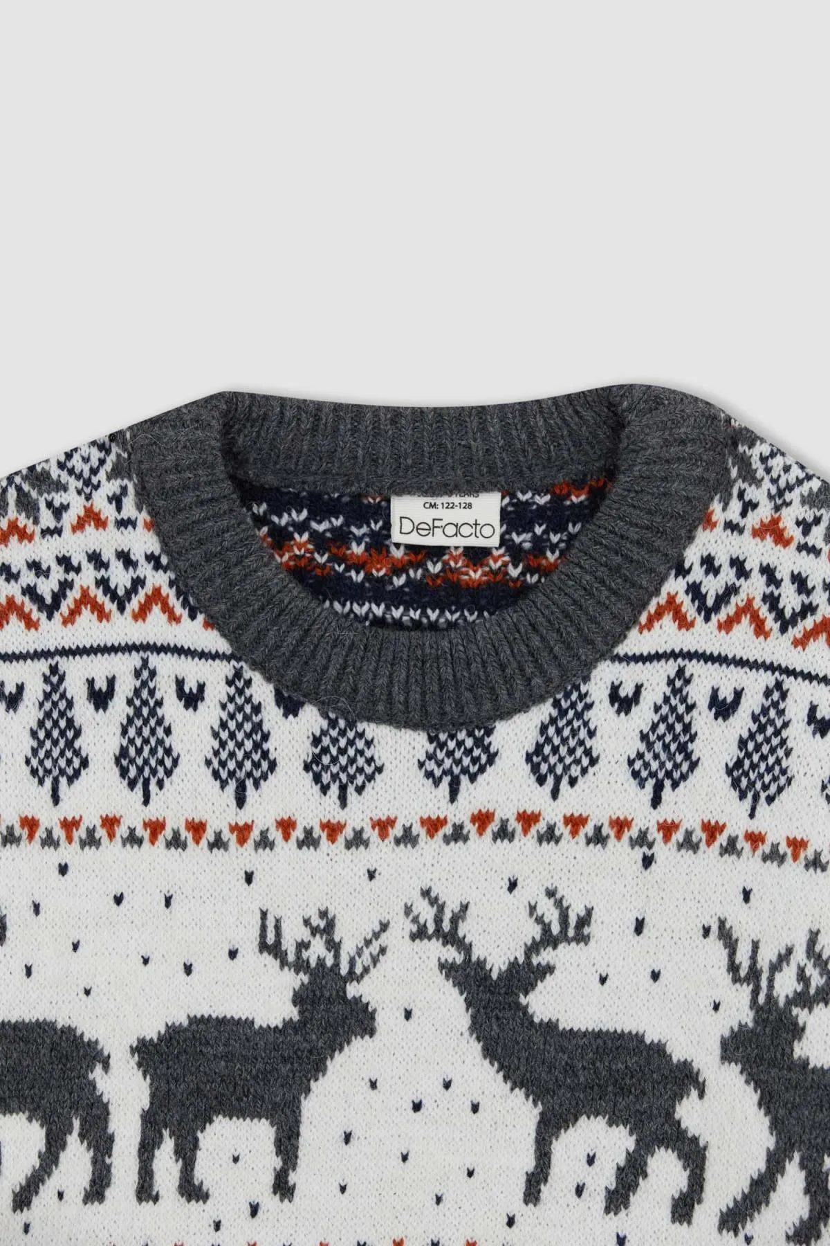 DeFacto  Jungenpullover mit Rundhalsausschnitt und Neujahrsmotiv