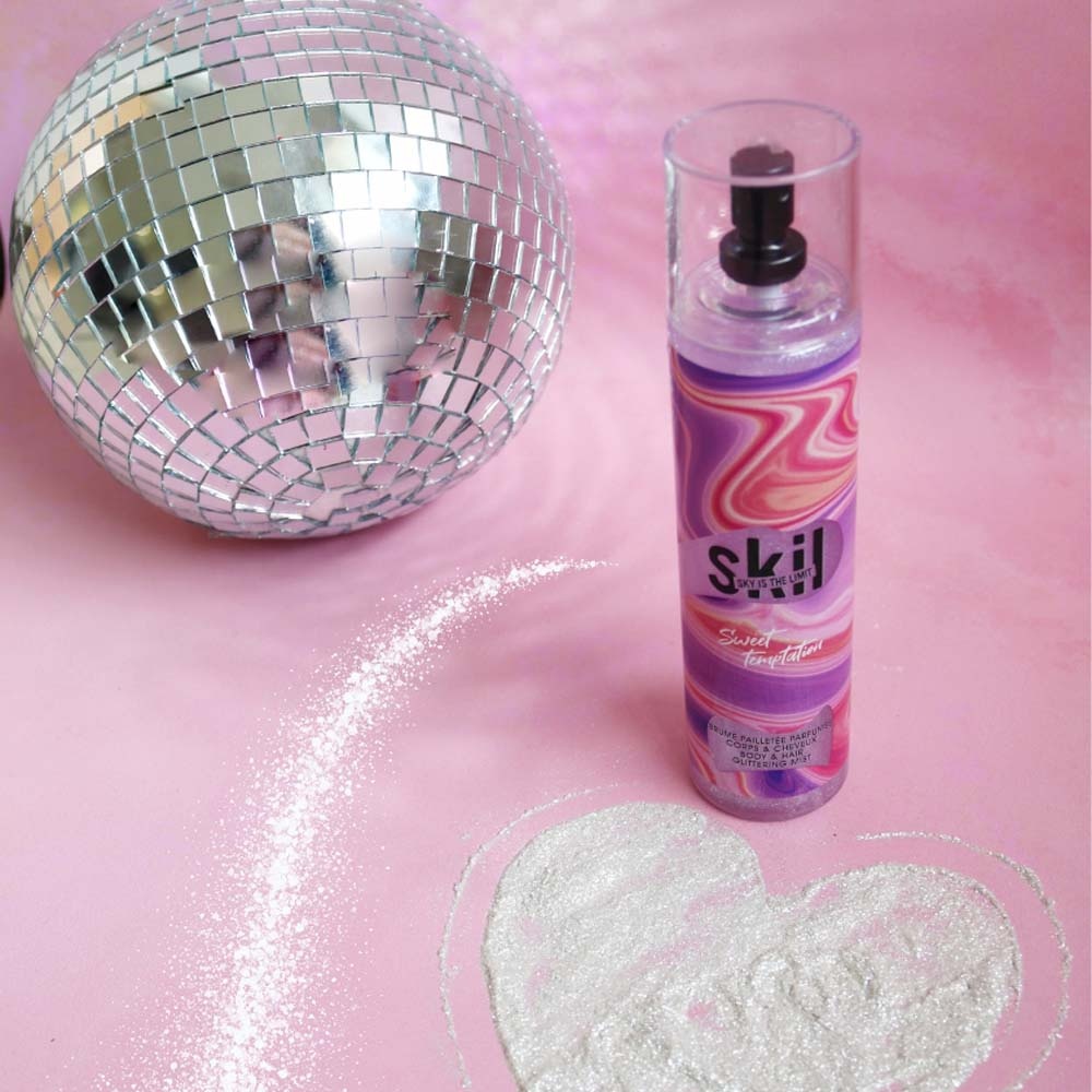 skil Sweet Temptation Brume parfumée pailletée pour corps et cheveux