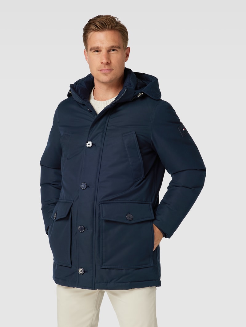 Parka mit abnehmbarer Kapuze Modell 'ROCKIE' in marineblau