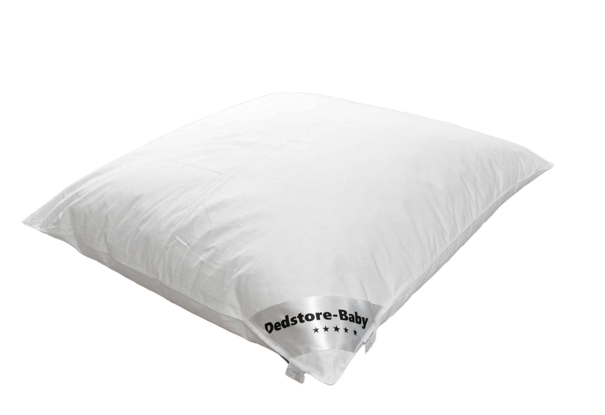 Federkissen 2er Kissen Kopfkissen 80x80cm Federkissen Bezug Baumwolle 2000g, Dedstore-Baby, Füllung: 100% polnische Gänsefedern, Bezug: Baumwolle, Seitenschlaefer, Rueckenschlaefer, Bauchschlaefer, Spar-Set, 2-tlg., Allergieker freundlich,Natur,ohne