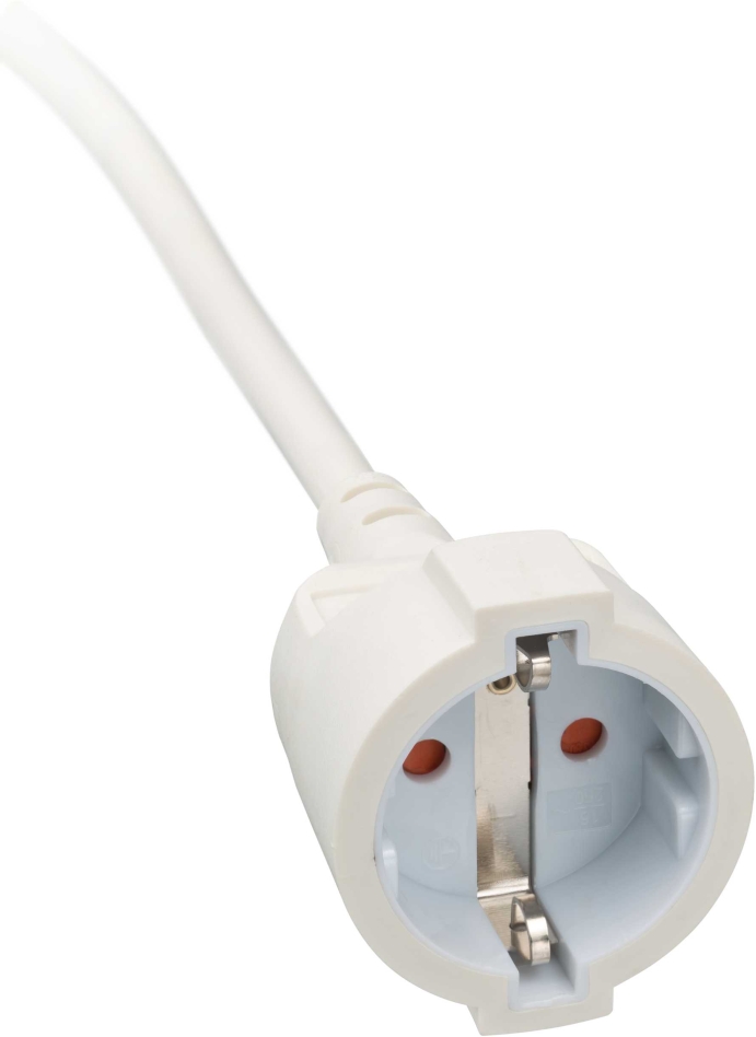 Brennenstuhl 1168980220 Hochwertiges Kunststoff-Verlängerungskabel mit Flachstecker, 2 m, H05VV-F3G1.5, weiß