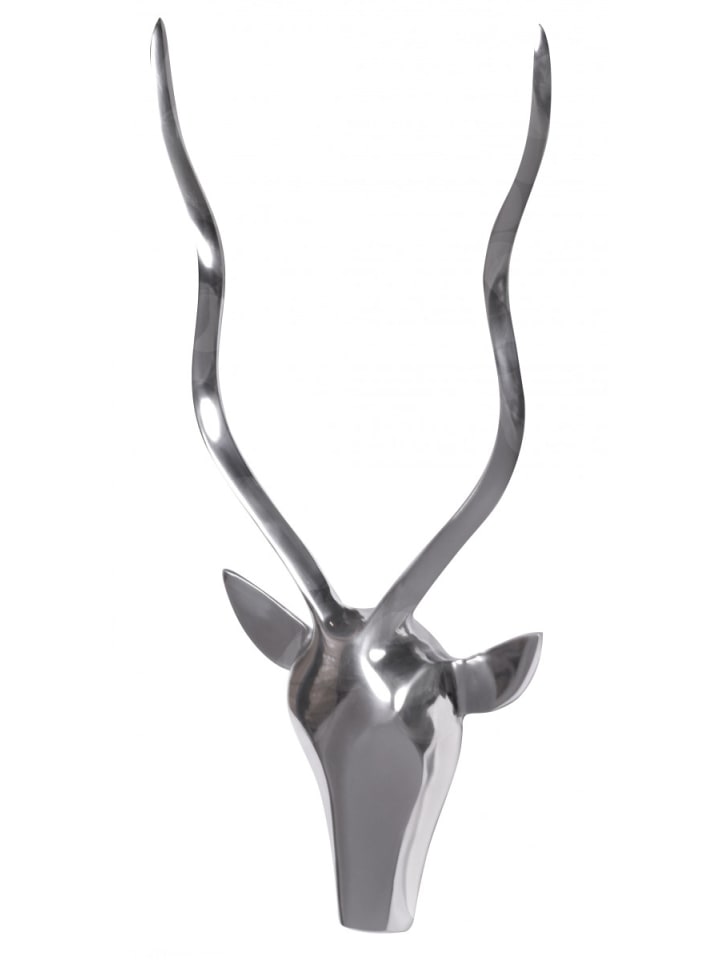 KADIMA DESIGN Deko Hirschgeweih S Aluminium Wanddeko Landhausstil Silber Metall günstig kaufen onesize