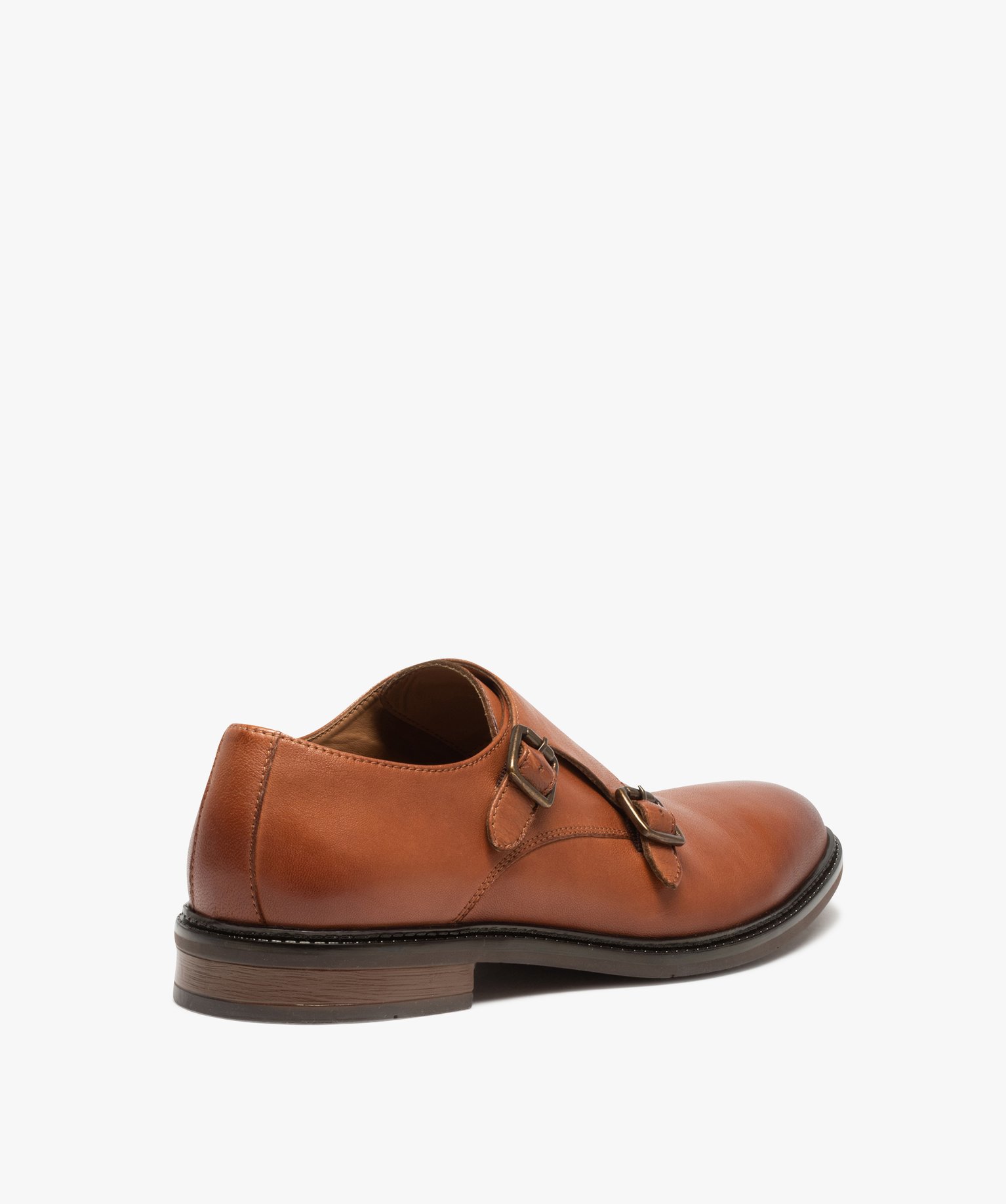 Derbies homme dessus cuir uni fermeture boucle - Tanéo camel | GEMO