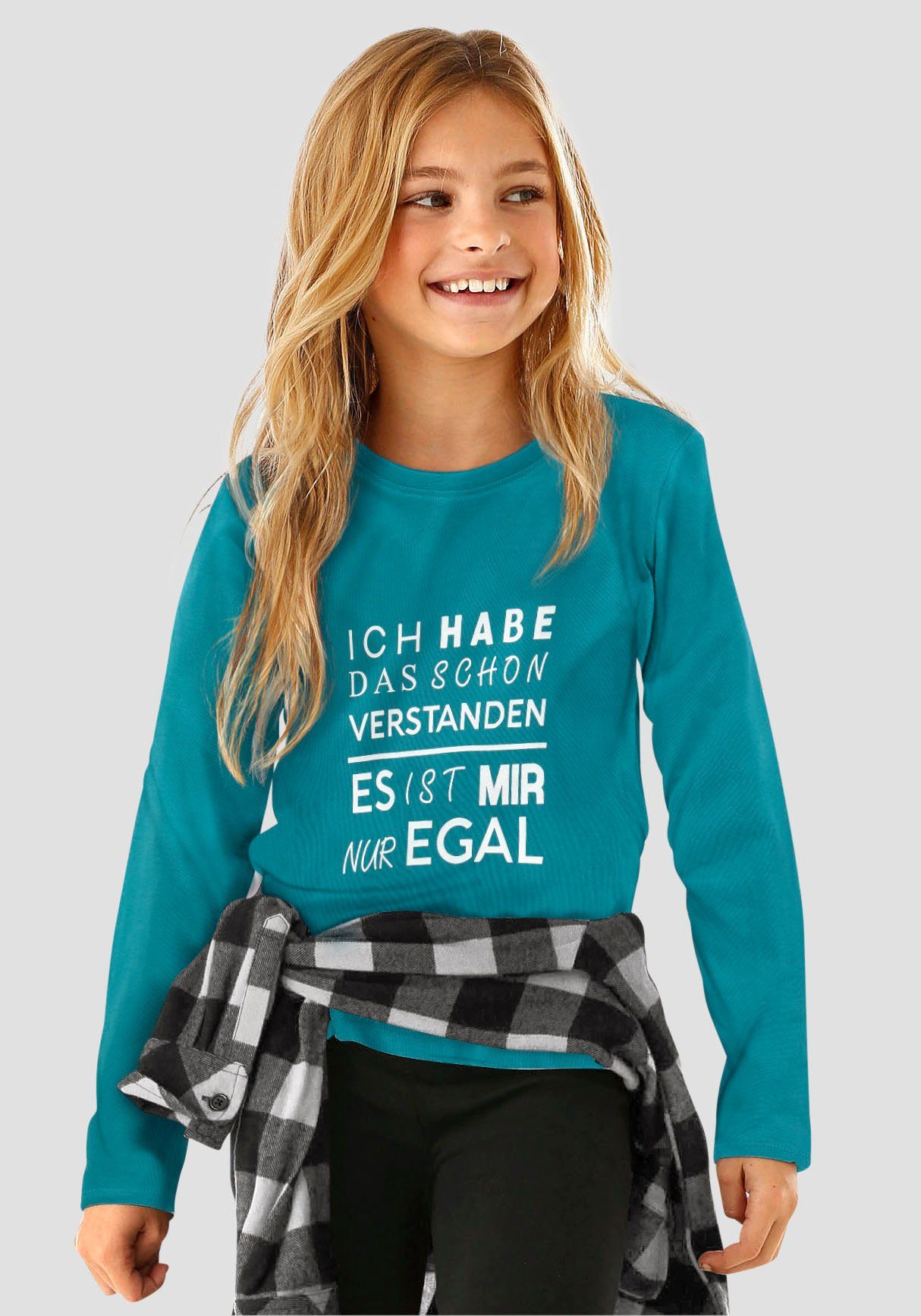 KIDSWORLD Langarmshirt Ich hab das schon verstanden - es ist mir nur egal Druck