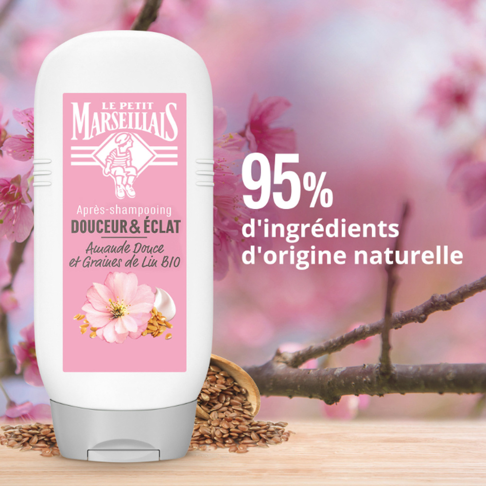 le petit marseillais Après-Shampooing Douceur & Eclat, Amande Douce BIO & Graines de Lin BIO Après-Shampooing