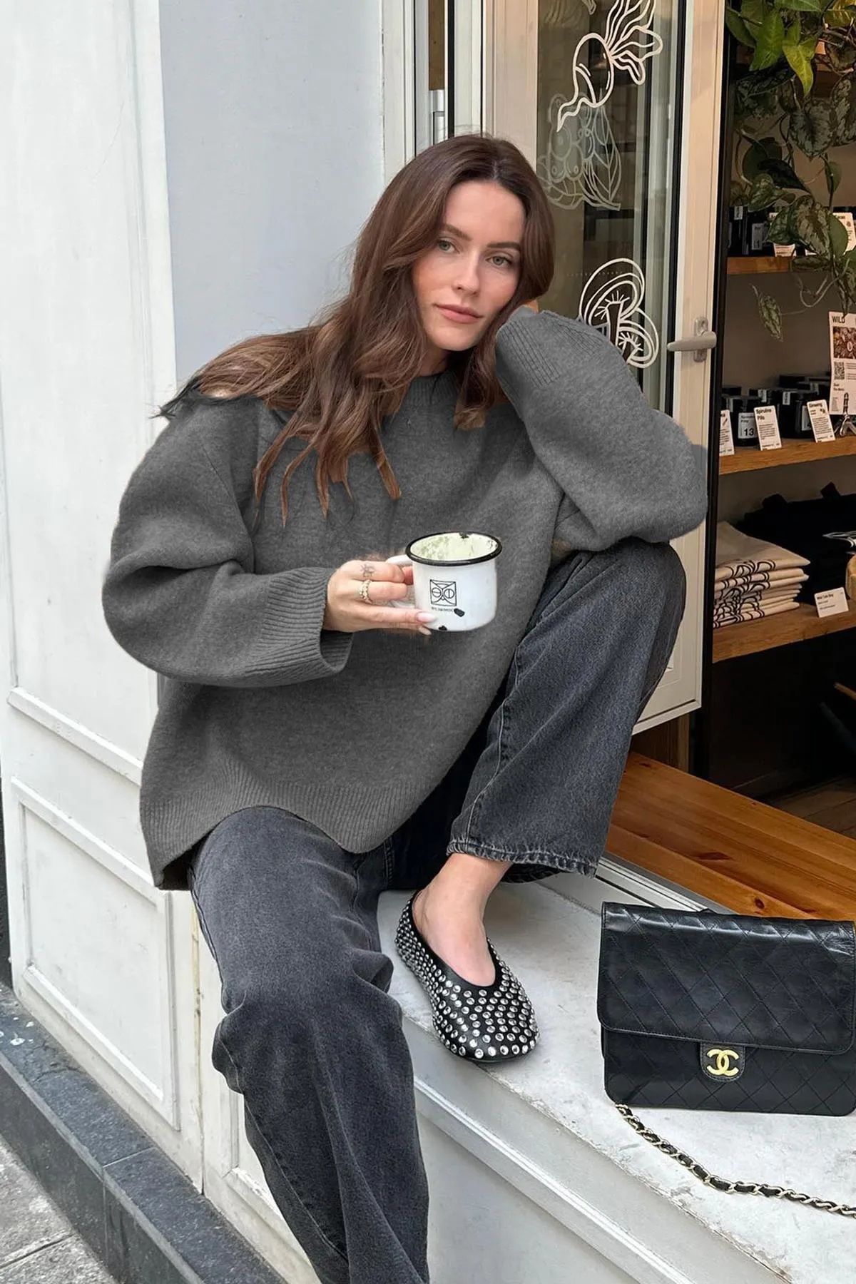 Madmext  Pullover - Grau - Oversized