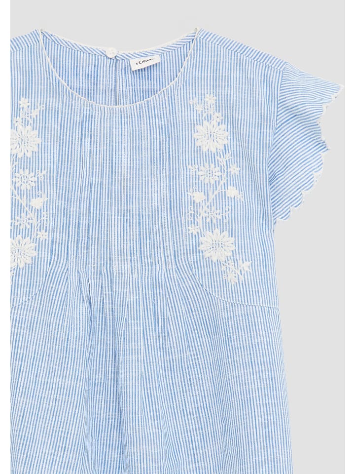 s.Oliver Bluse kurzarm in Blau günstig kaufen