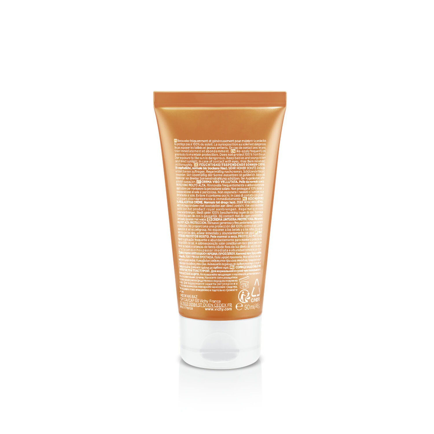 Vichy Idéal Soleil SPF 50+ Crème Visage Onctueuse Perfectrice de Peau 50 ml